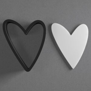 Skinny Whimsical Heart Shape Polymer Clay Cutter with Sharp Tapered Edge for Clean Cutting, Jewelry and Earring Tool for Mini Studs and Pendant Sets, Cookie Cutter for Crafting