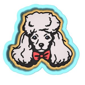 Poodle Cookie Cutter Black cookie Stamp and Stencil Set for Dog and Pet Lover Cookies, Adorable Poodle Puppy Fondant Cutter, Sugar Cookie Mold, Dessert Decorating Supplies India