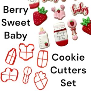 Berry Sweet Strawberry Cookie Cutter Set 4 Inch Size for Baking Fondant Biscuits Clay Crafts Cake Decorating Baby Shower Birthday Party School Projects Kitchen Tools and Creative