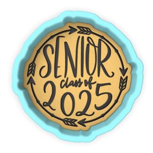 Black Class of 2025 Cookie Cutter Stamp Stencil Baking Tool for Graduation and School Theme Cookies Fondant Pastry Biscuits Sandwiches Desserts Party Snacks Baking Decoration Kitchen