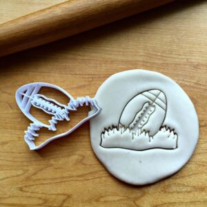 Football in The Grass Cookie Cookie Cutter for Sports-Themed Parties, Game Day Treats, and Tailgate Desserts, Made in India, Suitable Size for Customizable Fun Baking