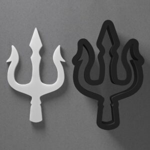 Trident Shape Polymer Clay Cutter with Sharp Tapered Edge for Clean Cutting, Jewelry and Earring Tool for Mini Studs and Pendant Sets, Cookie Cutter for Mythology and Ocean Theme Crafts