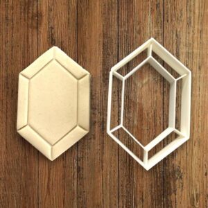 Rupee Gem Diamond Cookie Cutter for Making Homemade Shortbread Biscuits Pastry Sugar Paste Fondant Dough Jewel Shaped Cookies for Cake Decoration Gaming Theme Party Treats and Crafts