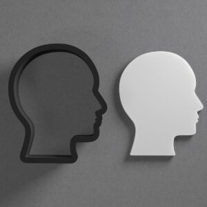 Human Head Face Silhouette Shape Cookie Polymer Clay Cutter With Sharp Tapered Edge Earring Making Tool For DIY Jewelry Pendant Studs Profile Cookie Cutter For Clay Art Craft