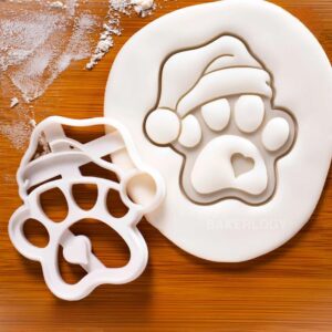 Christmas Paw Cookie Cutter Set - Festive Baking Tool for Dog Lovers | Includes Heart, Paw Print, and Footprint Shapes