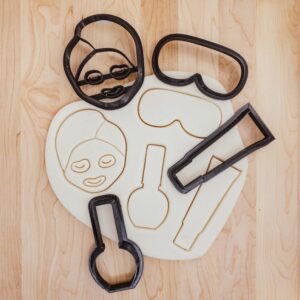 Spa Party Cookie Cutter Set of 4 India Cookie Molds for Sleepover Party Girls Night Baking Fondant Clay Tools Relaxation Themed Cookies Cakes Cupcakes DIY Craft Supplies