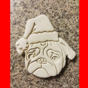 Pug Dog Christmas Version Black Cookie Cookie Cutter for Holiday Dog Treats Festive Pug-Shaped Biscuit Mold for Pet Lovers Winter Celebrations Fondant Crafts and Seasonal Pet Party