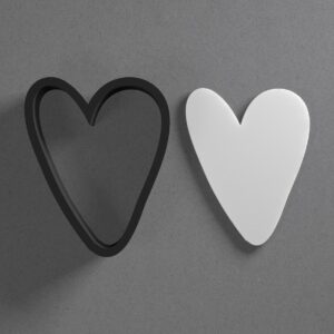 Uneven Whimsical Heart Shape Clay Cutter for Earrings and Jewelry Making Sharp Tapered Edge Tool for Polymer Clay Mini Studs Pendant Set Cookie and Fondant Decorations for Baking or DIY