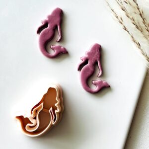 Mermaid Clay Earring Cutter Tool Cookie Polymer Clay Pendant Cutter for Handmade Jewelry Ocean Fantasy Themed Accessories DIY Craft Projects Charm Making and Coastal Inspired Designs