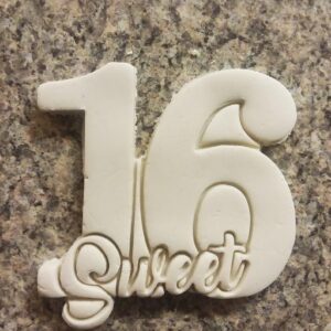 Black Sweet 16 Cookie Cutter Cookie India Birthday Party Theme Biscuit Cutter for Sixteenth Celebration Baking Milestone Treats Teen Girl Cookies Custom Dessert Table Snacks