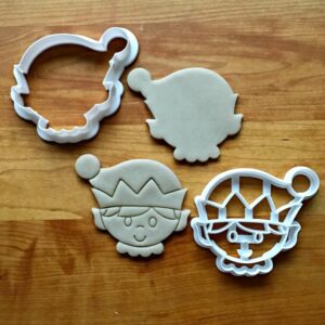 Set of 2 Elf Cookie Cookie Cutters for Holiday and Christmas Baking, Made in India, Ideal for Festive Treats, Holiday Parties, and Seasonal Celebrations