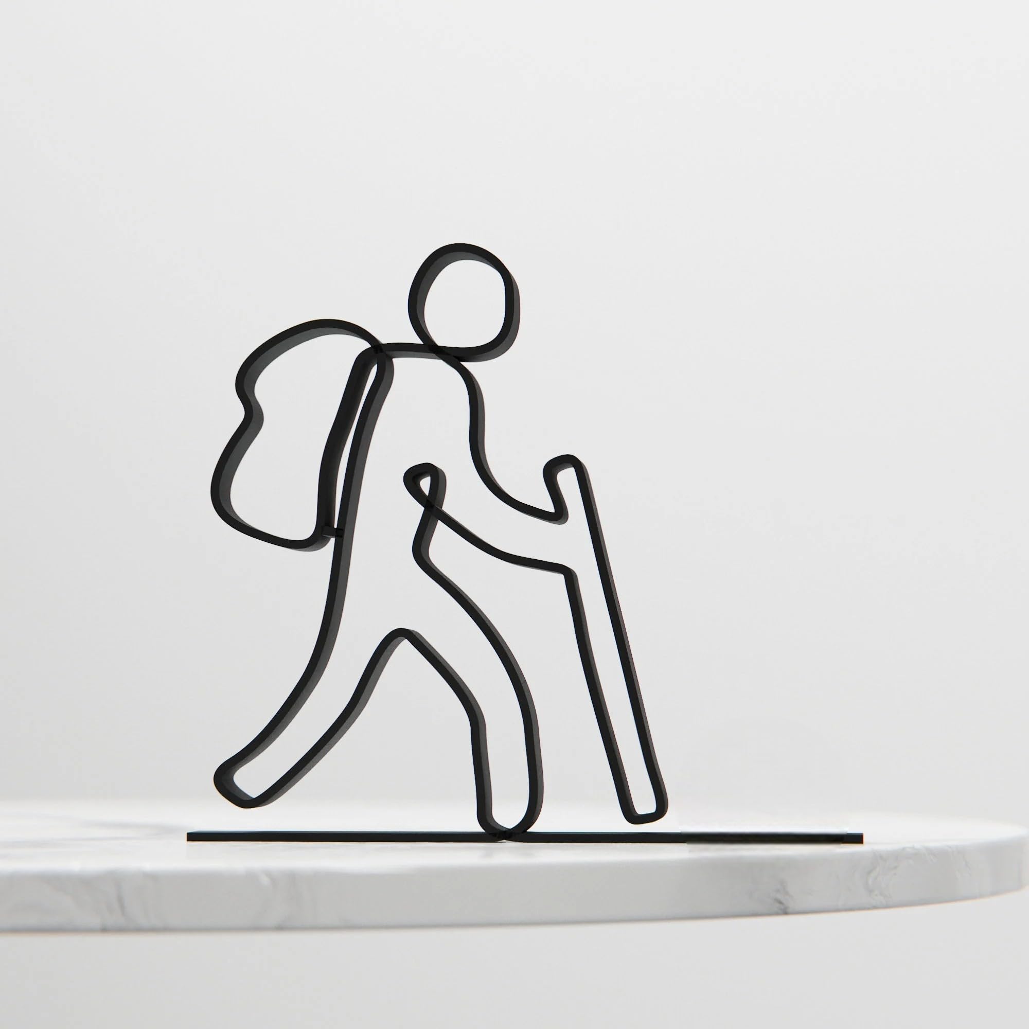 Hiker, Line Art Figure, Unique Backpacker Gift Idea, Line Art Sculpture, Minimalist Home Decor | Ideal for Home Decor, Gift (Pack of 5) - Image 2