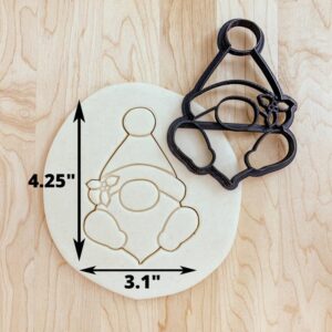 Gnome with Holly Christmas Cookie Cutter India Cookie Mold for Shaping Festive Holiday Cookies Fondant Clay Decorations Perfect for Christmas Baking and Seasonal Craft Projects