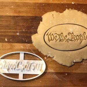 We The People Black Cookie Cookie Cutter for Patriotic Baking Constitution Themed Cookies Perfect for Independence Day Political Events Educational Treats and Historical Celebration