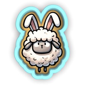 Black Sheep Bunny Ears Cookie Cutter Stamp Stencil Baking Tool for Animal and Easter Theme Cookies Fondant Pastry Biscuits Sandwiches Desserts Spring Party Snacks Baking Decoration