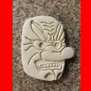 Black Japanese Tengu Mask Folklore Cookie Cutter Cookie Halloween Horror Scary Treat Mold for Spooky Party Baking Haunted Decorations and Themed Crafts for Seasonal Gift Packaging