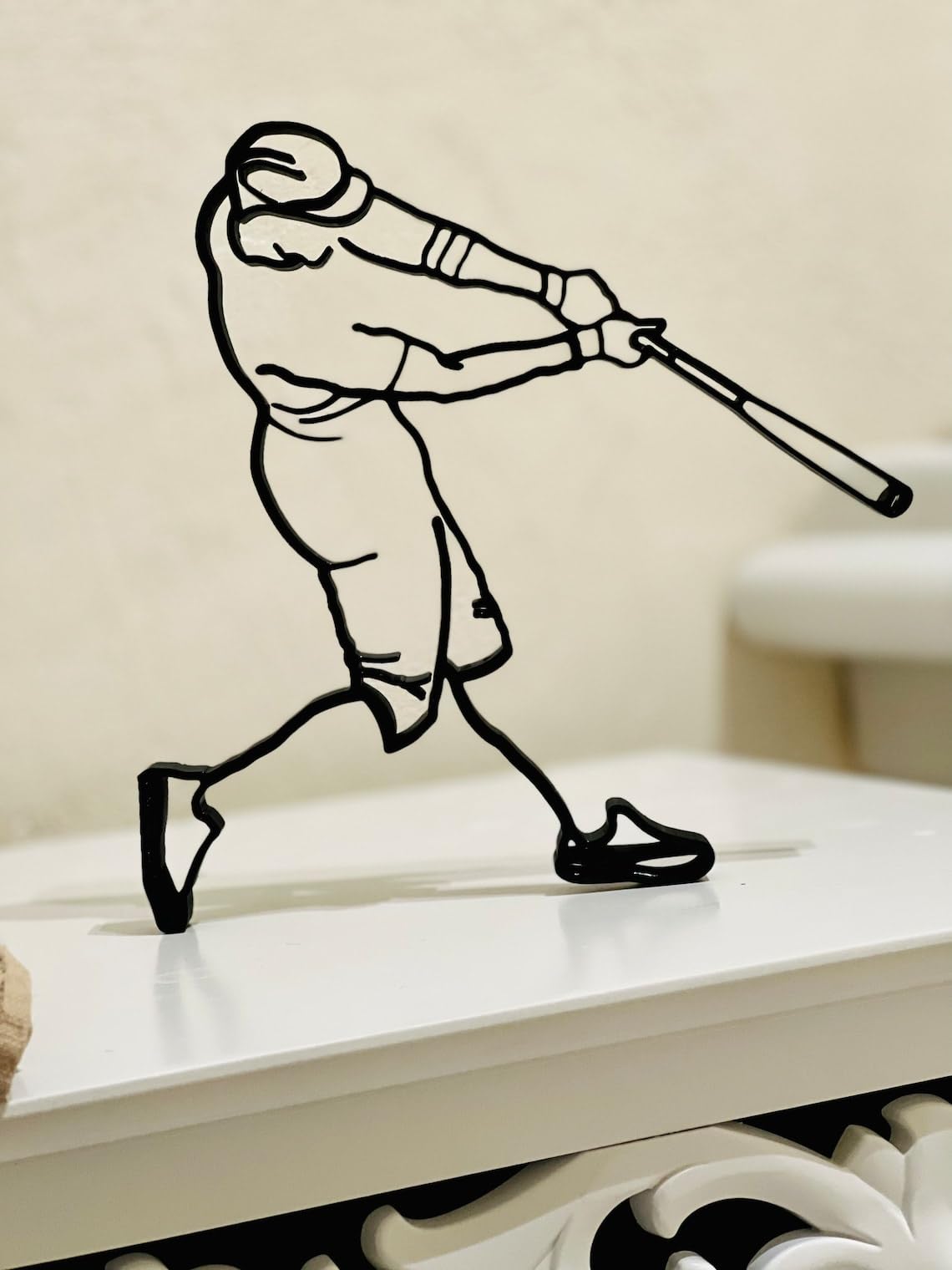 Home Run Baseball Player Figurine - Sporty Minimalist Decor for Home and Office, Ideal Christmas Gift - Image 3