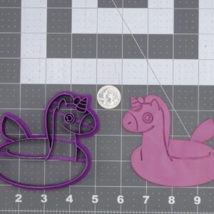 Black Cookie Unicorn Floatie 266 J988 Cookie Cutter for Summer Themed Baking, Fondant Cake Decorations, Pool Party Treats, Fantasy Crafts, Kids Birthday Desserts and Creative Culinary