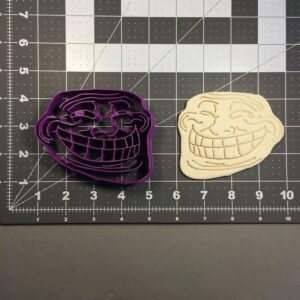 Black Troll Face Meme Cookie Cutter Cookie Funny Internet Meme Baking Tool for Humor Themed Cookies Fondant Crafts Joke Party Treats Comic Face Dough Cutter for Gag Gifts