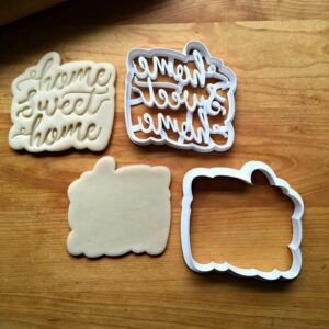 Set of 2 Home Sweet Home Script Cookie Cookie Cutters for Housewarming and Holiday Baking, Made in India, Ideal for Custom Cookies and Special Occasions