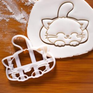 Cute Smiling Cat Cookie Cookie Cutter Kawaii Kitten Biscuit Fondant Craft Clay Cutter for Adorable Kitty Shaped Baking Pet Lover Gifts Funny Pussycat Theme Parties and Cat Inspired