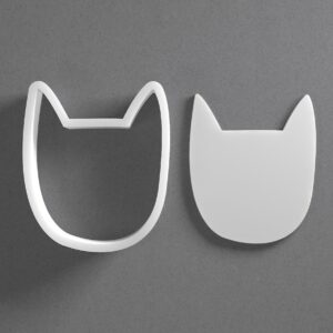 Stylized Cat Face Cookie Cutter Cartoon Cat Head Shape Baking Tool for Cookies Biscuits Fondant Dough Clay Jewelry Making Earring Craft Decorating Party Baking and Daily Home Use