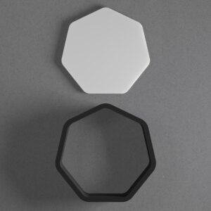 Rounded Heptagon Polygon Cookie Polymer Clay Cutter with Sharp Tapered Edge for Jewelry Making Earring Tools Mini Studs Pendant Set Craft Supplies Cookie Cutter Geometric Clay Art