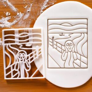 The Scream Cookie Cutter Cookie Mold for Biscuit Fondant Clay Baking Psychological Expressionist Art Inspired Unique Gift and Crafting