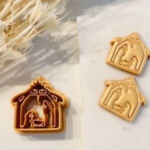 Nativity Clay Earring Cutter for Polymer Clay Jewelry Christmas Earring Shape Cutter for Holiday Accessories Basic Shape Clay Jewelry Cutters for DIY Handmade Craft and Seasonal Designs