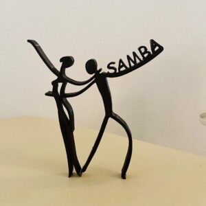 Graceful Samba Dancing Couple: Minimalist Art Statue Sculpture for Tabletop Display, Dance Enthusiasts, Home Office Decor, and Thoughtful Gifts