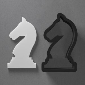 Knight Chess Piece Shape Polymer Clay Cutter Earring Jewelry Tool for Mini Studs Dangle Pendants and Cookie Dough Shaping with Sharp Tapered Edge for Board Game Theme DIY Craft Projects