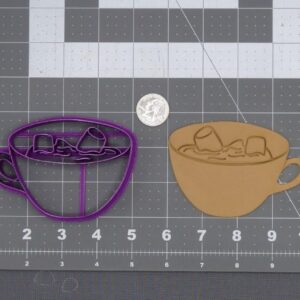 Black Hot Chocolate 266-K023 Cookie Cutter Cookie India Made for Baking Winter Theme Cookies Cocoa Cup Shape Fondant Clay Craft Holiday Treats Kitchen Use and Dessert Table Decoration