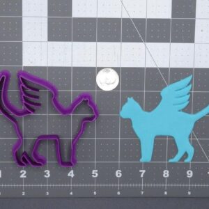 Cat Angel 266 G461 Cookie Cutter Silhouette for Baking Shortbread Biscuits Fondant Clay Crafts Cake Decorating Pet Memory Projects DIY Angelic Cat Theme Party Supplies and Craft
