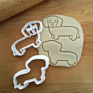 Set of 2 Cookie Dachshund Wiener Dog Cookie Cutters for Baking Fondant Biscuits Sandwich Cake Decoration Durable Molds Dishwasher Safe Made in India for Pet Lovers and Themed Party