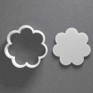 Seven Petal Flower Blossom Cookie Cutter Scalloped Floral Shape Baking Tool for Cookies Biscuits Fondant Dough Clay Jewelry Making Earring Craft Decorating Party and Daily Home Use