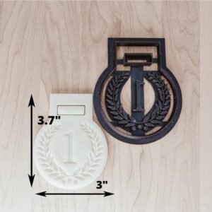 First Place Award Cookie Cutter Cookie with Detailed Design for Clay, Dough, Fondant Championship Medal Baking, Celebration Crafts, Competition Treats Made in India