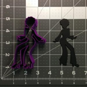 Black Disco Dancer 266-F528 Cookie Cutter Silhouette for 70s Party Theme Baking Supplies Dance Night Decorations Funky Cookie Fondant Clay Cutter for Birthdays and Retro Crafts