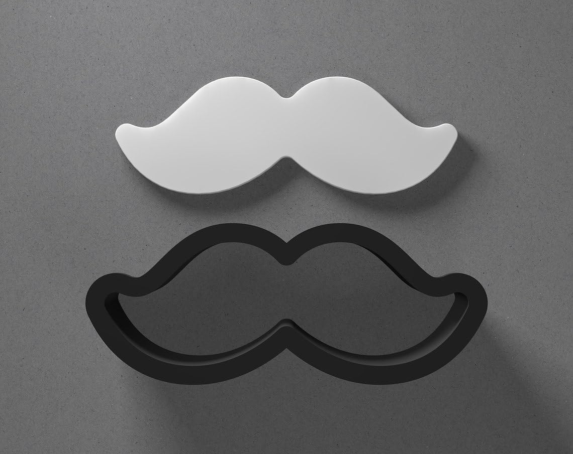 Hipster Moustache Shape Cookie Polymer Clay Cutter with Sharp Tapered Edge for Jewelry Making, Mini Stud Earrings, Pendant Sets, Earring Craft Tool, Cookie Cutter for Clay and Dough