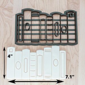 Library Books Cookie Cutter and Fondant Stamp Set, India Cookie Mold for Teacher Gifts, Book Stack Cookies, Book Lover Cake Decorating, Educational Baking, and Creative Fondant