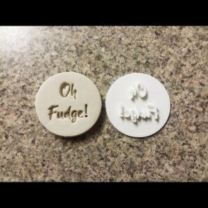 Oh Fudge Black Cookie Embosser Stamp for Christmas Cookies and Cupcakes Funny Holiday Baking Tool Perfect for Festive Treats Winter Parties and Humorous Gift Box Desserts