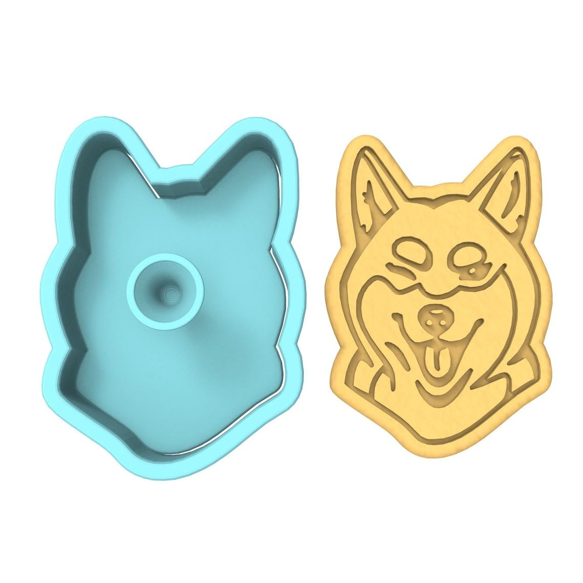Shiba Inu Cookie Cutter Black cookie Stamp and Stencil Set for Dog and Pet Lover Cookies, Adorable Shiba Inu Puppy Fondant Cutter, Sugar Cookie Mold, Dessert Decorating Supplies India - Image 2