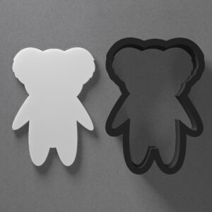 Cute Koala Bear Face Shape Polymer Clay Cutter Earring Jewelry Tool for Mini Studs Dangle Pendants and Cookie Dough Shaping with Sharp Tapered Edge for Animal Theme DIY Craft Projects