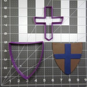 Black Shield 100 Cookie Cutter and Set Cookie Medieval Knight Emblem Shape for Birthday Parties Royal Themes Crafts Fondant Decorations Kids Baking Activities Made in India