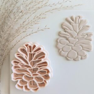 Pine Cone Clay Imprint Cutter for Polymer Clay Jewelry Making Large Autumn Fall Texture Clay Cutter Tool for Earrings Charms Pendants and DIY Crafts Nature Inspired Clay Design