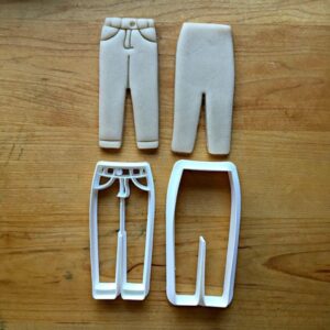 Set of 2 Cookie Jeans Cookie Cutters for Baking Pants Cookies Cake Fondant Suitable Size Dishwasher Safe Made in India for Baby Showers Fashion Themes Birthdays Crafts and Party