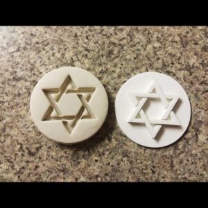 Black Star of David Embosser Stamp Cookie Cookie Embosser Cupcake Stamp for Hanukkah Baking Jewish Holiday Treats Religious Celebration Desserts Fondant Decorations and Custom Crafts