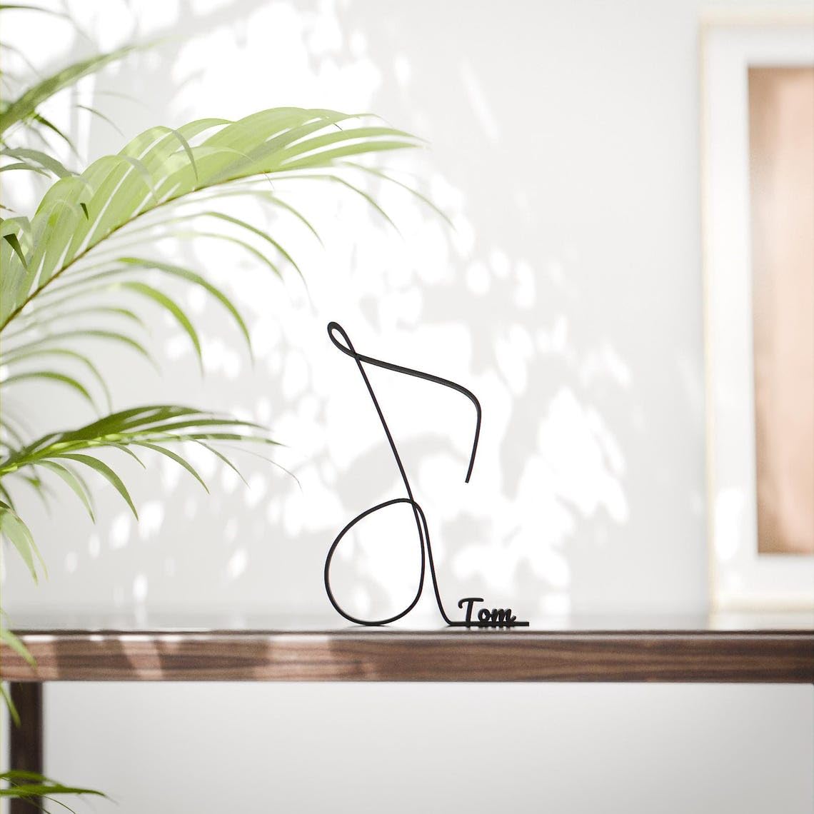 Personalized Music Note Plastic Line Art Figure Minimalist Music Sculpture with Custom Name for Home Decor Desk Shelf Artistic Melody Theme Gift for Music Lover Space - Image 2