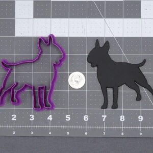 Black Bull Terrier Dog Body 266-I618 Cookie Cutter Silhouette for Baking Pet Shaped Cookies Dog Lover Gift Biscuit Fondant Sandwich Pancake Mold Craft Tool for Kids Party and School