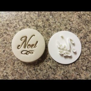 Black Noel Merry Christmas Embosser Stamp Holiday Baking Tool for Festive Cookies Cupcakes Fondant Decoration Winter Party Treats Biscuit Topper for Gift Boxes and Seasonal Dessert