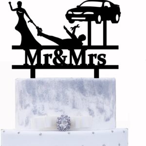 Repairman Cake Topper for Car Enthusiasts, Mechanic Theme Decoration for Wedding, Anniversary, Birthday, Garage Lover Celebration, Auto Repair Decor (7 inch)